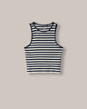 Playera Cropped Sin Mangas,AZUL MARINO